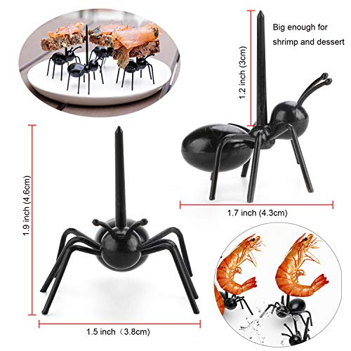 Ant Toothpicks Fruit Dessert Fork (24Pcs) – OOTSR Reusable Ant Food Pick Animal Appetizer Forks for Snack Cake Dessert with Storage Box for Kitchen Baby Shower Wedding Birthday Party