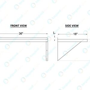 AmGood 18" Width x 36" Length | Stainless Steel Wall Shelf | Square Edge | Metal Shelving | Heavy Duty | Commercial Grade | Wall Mount | NSF Certified