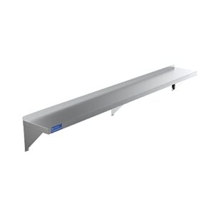 amgood stainless steel wall shelf | square edge | heavy duty | commercial grade | wall mount | nsf certified (14" width x 72" length)