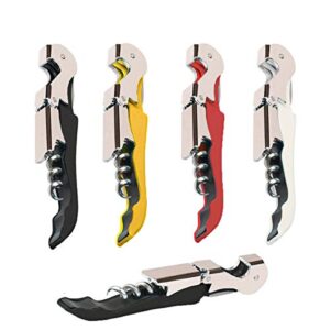 professional waiter corkscrew wine openers set(4pcs),upgraded with heavy duty stainless steel hinges wine key for restaurant waiters, sommelier, bartenders (multi-color 4 packs)