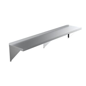 amgood 18" width x 72" length | stainless steel wall shelf | square edge | metal shelving | heavy duty | commercial grade | wall mount | nsf certified