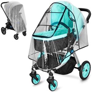 Stroller Rain Cover and Baby Stroller Mosquito Net(2-Piece Set),Baby Travel Weather Shield, Universal, Protect from Wind, Rain, Snow, Cold