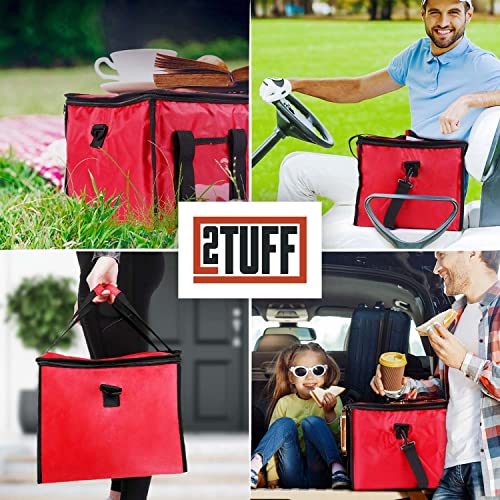 2TUFF Insulated Drink Carrier for Delivery - Reusable Drink Caddy with Handle and Shoulder Strap for Food Delivery and Takeout, Portable Cup Carrier Bag - Coffee Caddy Keeps Up To 9 Hot or Cold Drinks