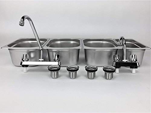 Concession Sink 3 Large + 1 Small Hand Washing- 4 Compartment Stand Food Trailer