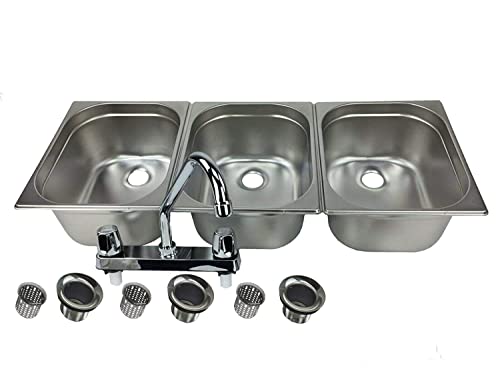 Concession Sink 3 Large Compartment Stand Food Truck Trailer