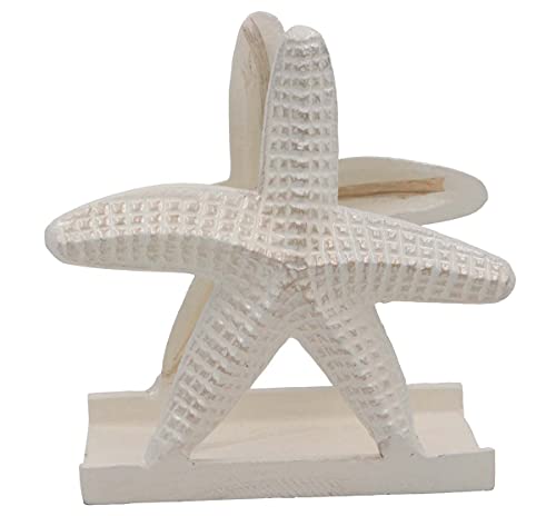 THDC Nautical Napkin Holder, Lunch, Dinner, Nautical Collection Napkin Holder, Made Of Metal (Star Off-White)