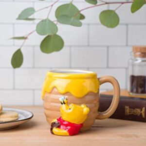 Silver Buffalo Winnie the Pooh Honey "Hunny" Pot Ceramic 3D Sculpted Coffee Mug, 23 Ounces