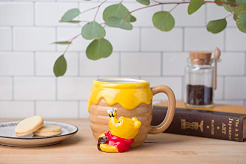 Silver Buffalo Winnie the Pooh Honey "Hunny" Pot Ceramic 3D Sculpted Coffee Mug, 23 Ounces