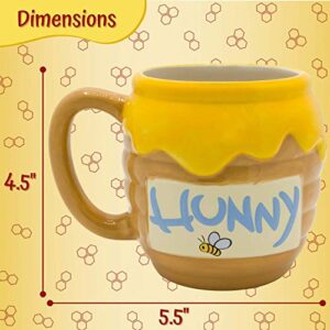 Silver Buffalo Winnie the Pooh Honey "Hunny" Pot Ceramic 3D Sculpted Coffee Mug, 23 Ounces