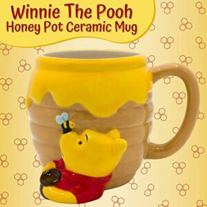 Silver Buffalo Winnie the Pooh Honey "Hunny" Pot Ceramic 3D Sculpted Coffee Mug, 23 Ounces