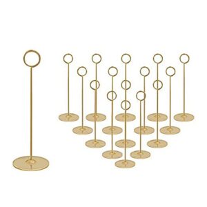 urban deco 16 pieces table card holder 8 inches table number holders place steel card holders for photos, food signs, memo notes, weddings, restaurants, birthdays (gold)
