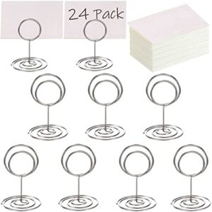 toncoo 24 pcs premium mini place card holders and 24 pcs place cards, small table card holder, cute table number holders, photo picture holders for centerpieces, wedding, party, birthday
