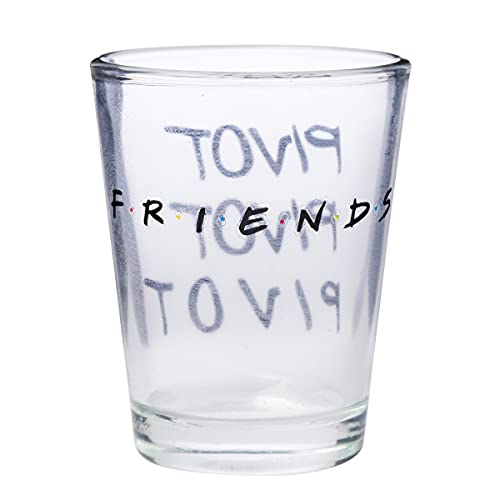 Silver Buffalo Friends Iconic Quotes Only 4 Pack Mini Glasses, 1.5 Ounces