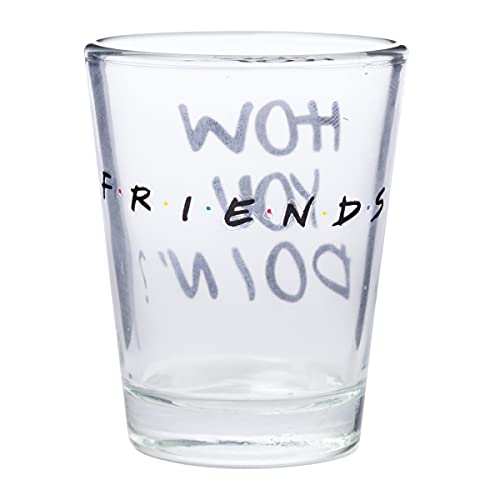 Silver Buffalo Friends Iconic Quotes Only 4 Pack Mini Glasses, 1.5 Ounces