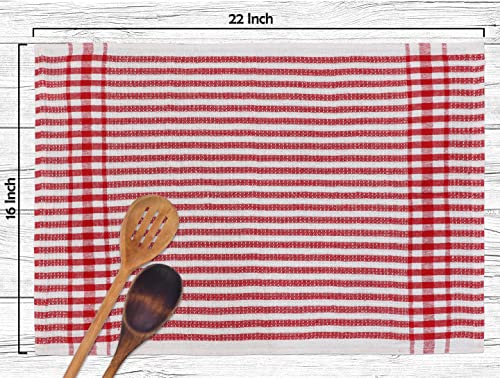 Excellent Deals Kitchen Towels [ 5 Pack, 16" x 22" ] - Multi Color Lightweight Waffle Dish Towels, Dish Cloth, Tea Towels, Cleaning Towels and Cotton Rich Bar Towels.