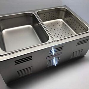 Portable Commercial Hot Dog Cooker and Bun Warmer Steamer for Food Truck and Trailer Concessions 2 Compartment