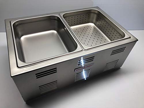 Portable Commercial Hot Dog Cooker and Bun Warmer Steamer for Food Truck and Trailer Concessions 2 Compartment