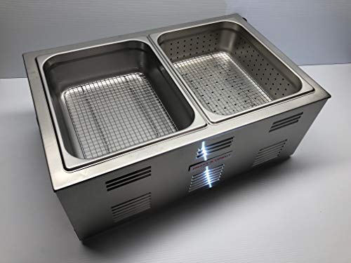 Portable Commercial Hot Dog Cooker and Bun Warmer Steamer for Food Truck and Trailer Concessions 2 Compartment