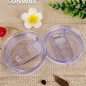 Lid for SUNWILL 20oz Travel Tumblers Only, Spill Proof Lid, Splash Resistant Silicone Sliding Covers Replacement 2 Pack, Straw Friendly, BPA Free