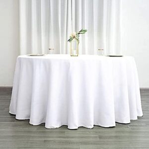 balsacircle 10 pcs 120 inch white round tablecloths fabric table cover linens for wedding party polyester reception banquet events kitchen dining