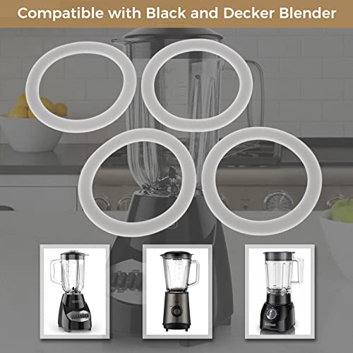 Replacement for Black and Decker Blender Gasket Rubber Seal Gasket Sealing O-Ring, Replace 132812-07, Compatible with Black & Decker Blender BL1900 BL3900 BL4900 BL5000 BL5900 BL6000 (Pack of 4)