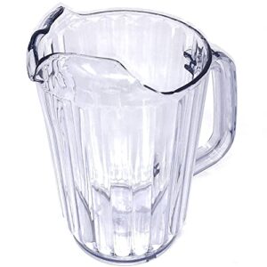choice 32 oz. clear san plastic water pitcher, bpa free