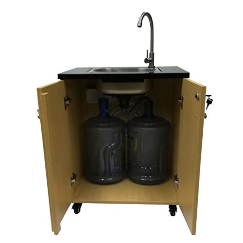 FixtureDisplays® Portable Sink Self Contained Hand Wash Station Mobile Sink Water Fountain Portable Sink Water Supply w/Pump 110V Power Caulk All Places to Water Proof 18536-2D