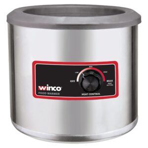 winco fw-7r250 electric round food warmer, 7 quart, steel
