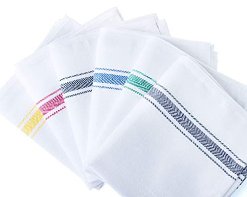 Simpli-Magic 79165 Kitchen Towels, Pack of 15, Towels, 15" x 26", Herringbone Multi-Color