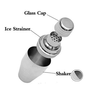 Delidge Cocktail Shaker Small Martini Shaker Stainless Steel Small Drink Shaker with Strainer and Lid Top, Mini Martini Shaker Bar Shaker (8.4oz/250ml，small) Shakers Bartending