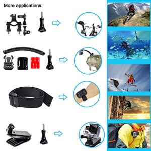 Suptig Accessories Kit Compatible for Gopro Hero 11 Hero 10 Hero 9 Hero 8 Hero 7/6/5/4/3/3+/2/1/Session Gopro Max Gopro Fusion DJI Osmo, Insta360 and AKASO Action Camera Accessories