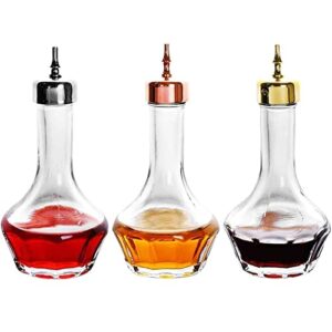 suprobarware bitters bottle set of 3 glass dash bottle with dasher top 1.7oz professional bar tool for cocktail great for bartender home bar