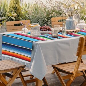 Habbi Mexican Table Runner 4Pack 14 x 110 Inches Large Mexican Theme Party Decoration for Cinco de Mayo Fiesta Party Serape Table Runner Red and Blue