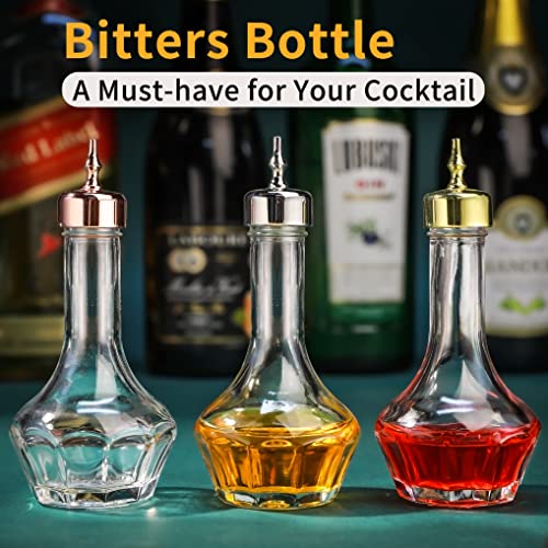 SuproBarware Bitters Bottle Set of 3 Glass Dash Bottle with Dasher Top 1.7oz Professional Bar Tool for Cocktail Great for Bartender Home Bar