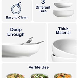 LE TAUCI Pasta Bowls 45 OZ, Large Salad Bowls and Serving Bowls, Soup Bowl, Ceramic Pasta Plates - 8.5 Inch, Set of 4, White