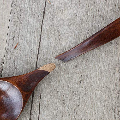 Wood Spoon for Eating, ADLORYEA 6-Piece Wooden Spoons, 7 inch Handmade Natural Asian Wooden Spoons for Soup, Coffee, Salad Desserts, Chips, Snacks, Cereal, and Fruit