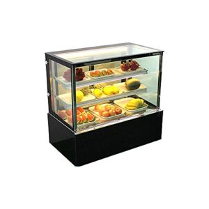 intbuying 36'' countertop refrigerated cake showcase bakery display case glass display case 220v (right angle back door)