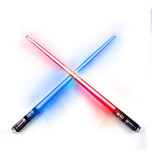 LIGHTSABER CHOPSTICKS LIGHT UP STAR WARS LED Glowing Light Saber Chop Sticks REUSABLE Sushi Lightup Sabers - 8 COLOR MODES 1 Pair