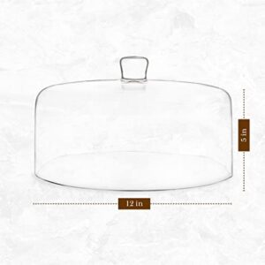 Galashield Glass Cake Dome, Cake Cover Lid for Freshness and Display | 12" Diameter