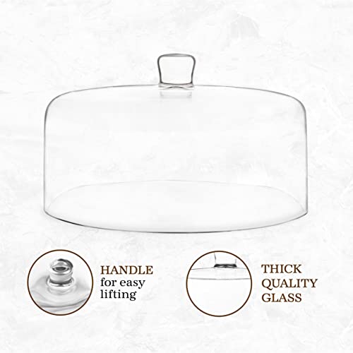 Galashield Glass Cake Dome, Cake Cover Lid for Freshness and Display | 12" Diameter