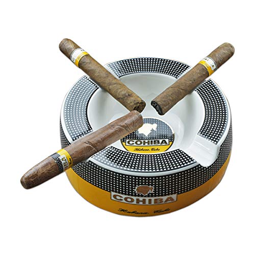 GUEVARA Cigar Ashtray Big Ashtrays for 8" Round Cigarettes Large Rest Outdoor Cigars Ashtray for Patio/Outside/Indoor Ashtray