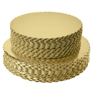 [25pcs] 8" gold cakeboard round,small disposable cake circle base boards cake plate round coated circle cakeboard base 8inch 25pack (gold, 8inch)