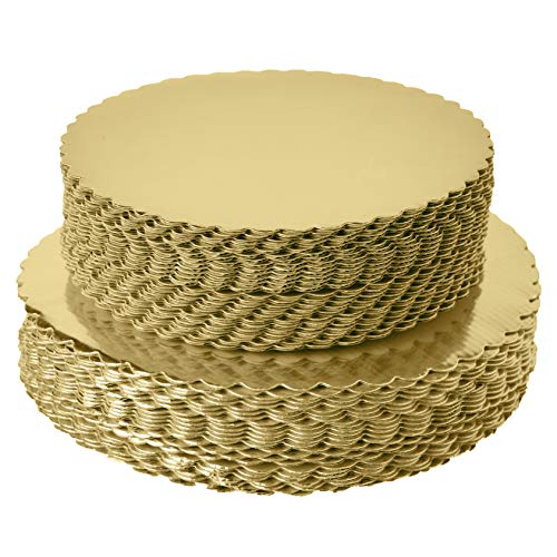 [25pcs] 8" Gold Cakeboard Round,Small Disposable Cake Circle Base Boards Cake Plate Round Coated Circle Cakeboard Base 8inch 25pack (Gold, 8inch)