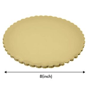 [25pcs] 8" Gold Cakeboard Round,Small Disposable Cake Circle Base Boards Cake Plate Round Coated Circle Cakeboard Base 8inch 25pack (Gold, 8inch)