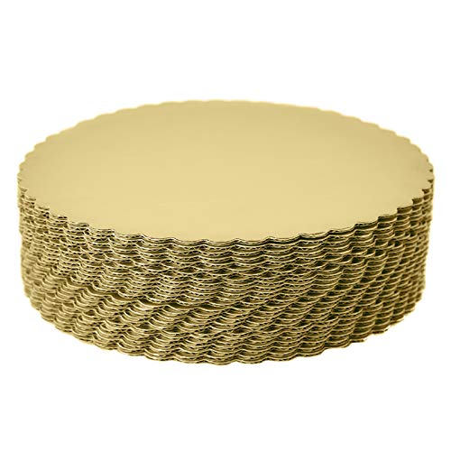 [25pcs] 8" Gold Cakeboard Round,Small Disposable Cake Circle Base Boards Cake Plate Round Coated Circle Cakeboard Base 8inch 25pack (Gold, 8inch)