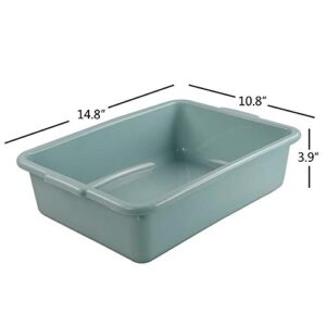 Utiao 4 Pack Versatile Plastic Bus Box, 8 L Small Commercial Bus Tubs, 14.85" x 10.8" x 4.1"