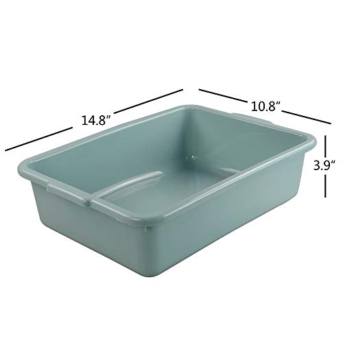 Utiao 4 Pack Versatile Plastic Bus Box, 8 L Small Commercial Bus Tubs, 14.85" x 10.8" x 4.1"