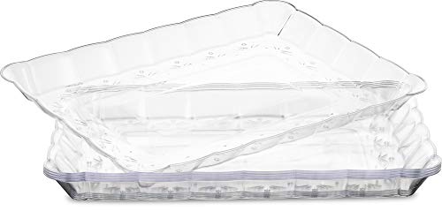 Plasticpro Plastic Serving Trays - Serving Platters Rectangle 9X13 Disposable Party Dish Crystal Clear Pack of 4