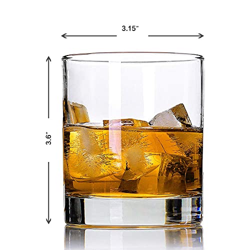 KGnB Whiskey Glasses,Set of 2,11 oz,Premium Scotch Glasses,Bourbon Glasses for Cocktails,Rock Style Old Fashioned Drinking Glassware,Perfect for Father's Day,Party,Bars,Gift, Restaurants and Home