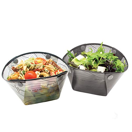 Fozzils Snapfold Plastic Bowlz (2pc Bowl), Grey/Mist